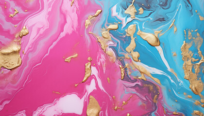 Gold, blue, and pink marble background