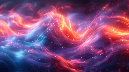 Obraz premium Abstract Futuristic Dark Background with Neon Lights