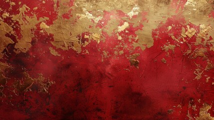 Abstract red and gold background, presented in a minimalist style. tree,The interleaved texture of red and gold creates a sense of modernity and mystery, giving a deep and dreamy impression