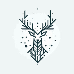 Deer vector logo image with the beauty of its horns