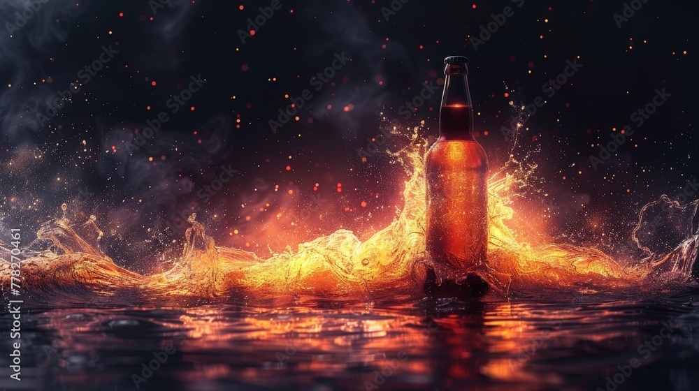 Poster fiery bottle