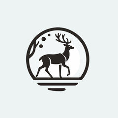 Deer vector logo image with the beauty of its horns