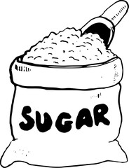 Cane sugar hand drawn sketch vector illustration for poster, print, home decoration, menu cover, invitation, design template. 