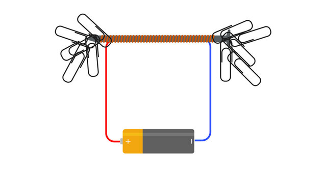 Simple electromagnet on a white background