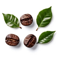 Tasty Coffee Beans Nestled Among Lush Green Leaves
