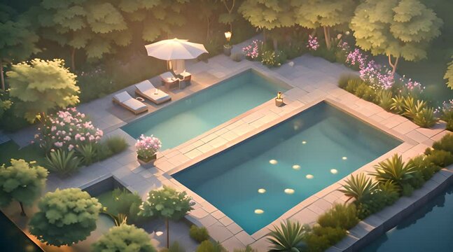 A Look at the Clean Lines and Tranquil Beauty of this 3D Pool