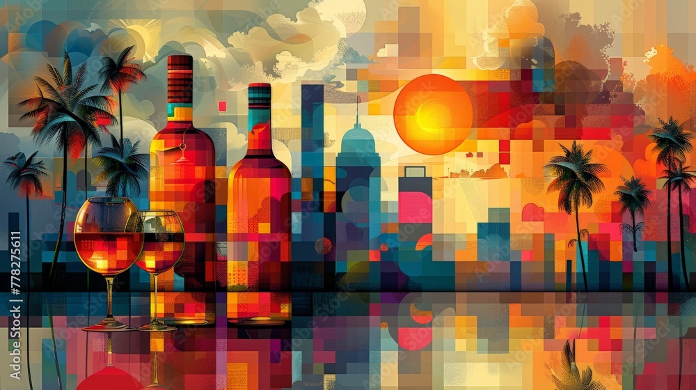 Wall mural sunset spirits