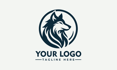 Wolf vector logo design Vintage Wolf logo vector for Business Identity