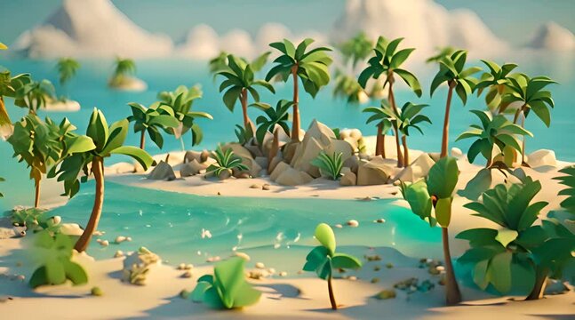 A Playful Low-Poly Adventure on a Pixelated Tropical Island