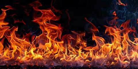 Fototapeta na wymiar メラメラと燃える赤い炎背景素材03