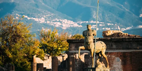 Fotobehang Pompeii, Italy. Statue Of Centaur On Territory Of Forum. © Grigory Bruev
