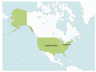 Obraz premium Outline of the map of United States with regions