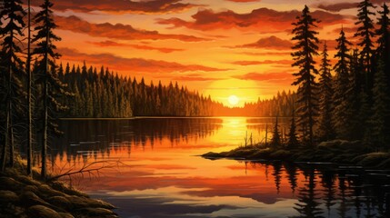 Fototapeta premium Emerald Lake Highlands
