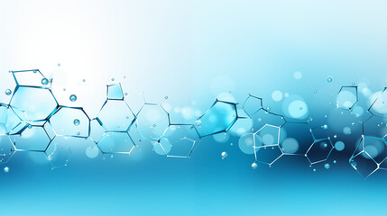 Abstract Blue Molecular Structures on Light Background - obrazy, fototapety, plakaty