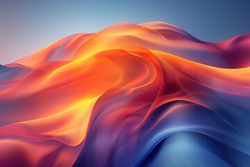 Blue and orange background with curved lines, simple design