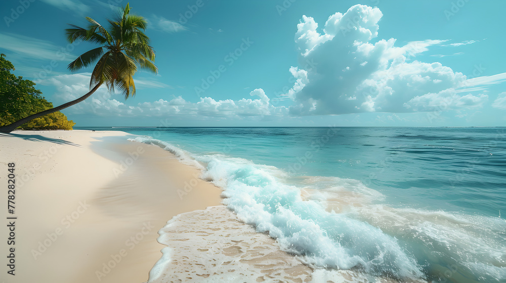 Canvas Prints beach with palm trees