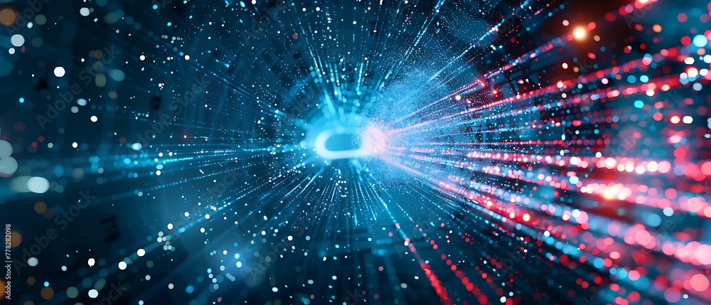 Poster exploring high speed global data transfer and cyber tech advancements in ultra-fast broadband connec