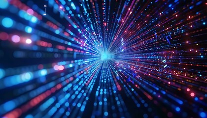 Obraz premium Exploring High Speed Global Data Transfer and Cyber Tech Advancements in Ultra-Fast Broadband Connections, Digital Explosions