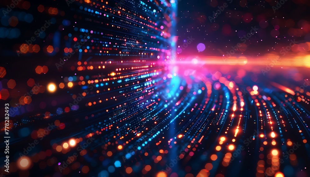 Leinwandbilder exploring high speed global data transfer and cyber tech advancements in ultra-fast broadband connec