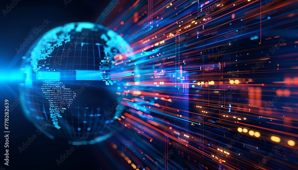Poster Abstract depiction of high speed global data transmission technology