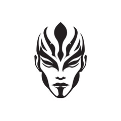 Ethnic Mask Face in Vector Illustration Style