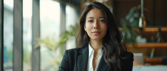 Portrait of lawyer woman in suit in modern office - 778284029