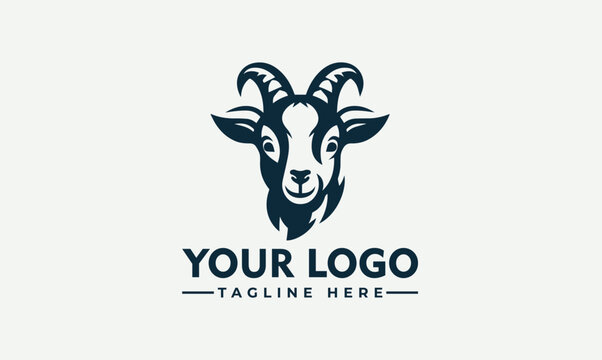 Goat vector logo design Vintage Buffalo Goat logo vector for Goat Lover 
