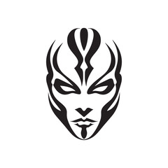 Vector Style Ethnic Mask Face Illustration