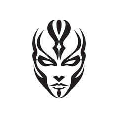 Vector Style Ethnic Mask Face Illustration