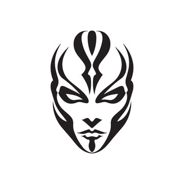 Vector Style Ethnic Mask Face Illustration