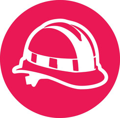 Safety mascot logo red white background