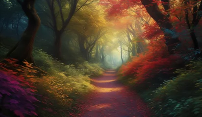 Rollo Colorful Forest with path © Nadine Siegert