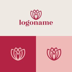 Luxury flower lotus logo concept suitable for beauty or spa business.