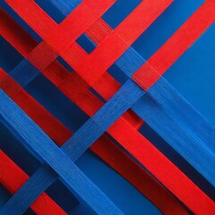 Fototapeta premium Background where blue and red thick lines intersect, smooth and simple