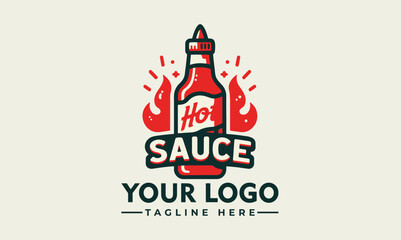 Sauce logo food icon restaurant logo Spicy sauce logo template