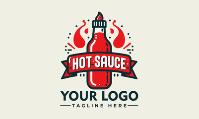Sauce logo food icon restaurant logo Spicy sauce logo template - obrazy, fototapety, plakaty