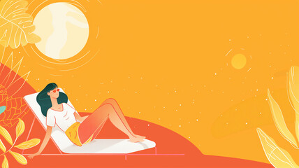 Creative heat stroke symptoms chart banner, informative background, illustration with footer copy space - obrazy, fototapety, plakaty