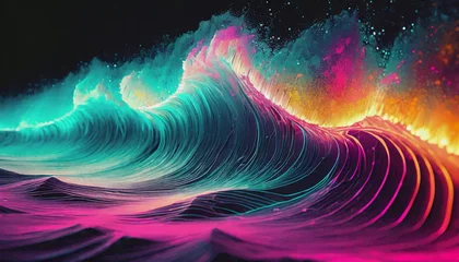  量子力学的エネルギーの波をイメージした抽象的なイラスト © takayuki_n82