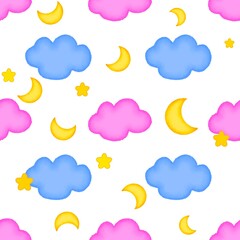 seamless pattern clouds for background, clothes, wallpaper