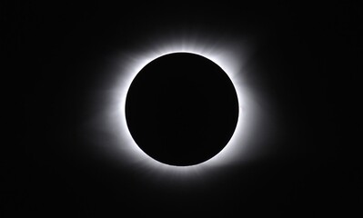 Fototapeta na wymiar Beautiful close up high resolution image of a full solar eclipse- totality- USA