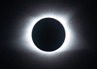 Beautiful close up high resolution image of a full solar eclipse- totality- USA