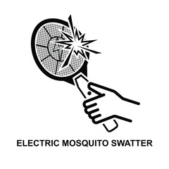 Electric mosquito swatter icon isolated on white background vector illustration.