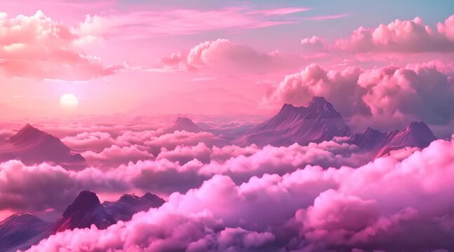 Beautiful clouds in pink color