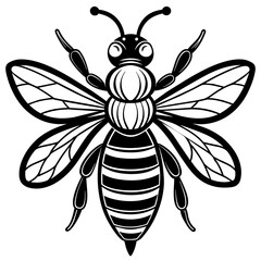           Asian giant hornet bee vector illustration.
