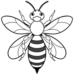           Asian giant hornet bee vector illustration.
