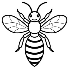           Asian giant hornet bee vector illustration.
