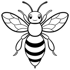           Asian giant hornet bee vector illustration.
