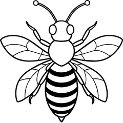           Asian giant hornet bee vector illustration.
