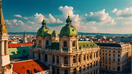 Beautiful view of Vienna Austria, summer - obrazy, fototapety, plakaty