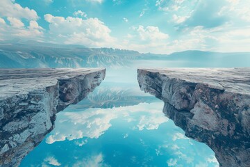 Serene Cliffs Reflecting on Mirror-Like Lake Surface